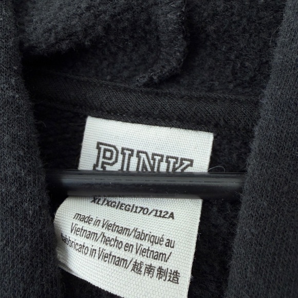 XL Victoria’s Secret PINK black hoodie worn once - Picture 2 of 3